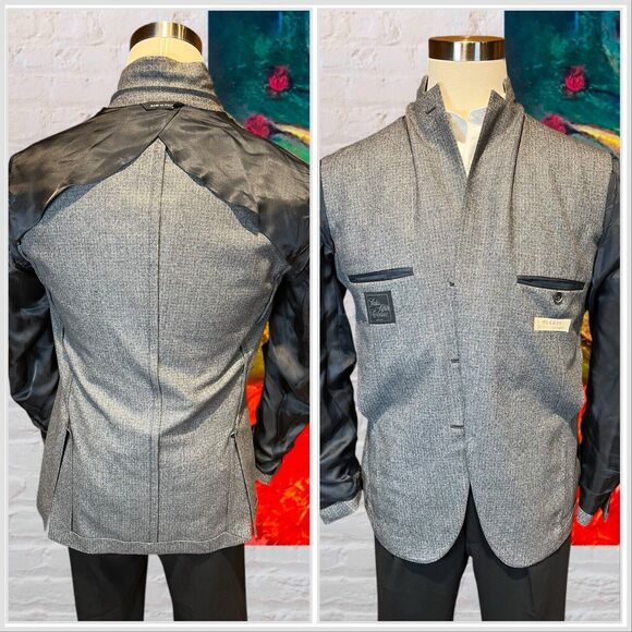 Saks Italy 42R Unstructured Blue Gray Freely Lanificio Comero Sport Coat Jacket - Picture 6 of 15